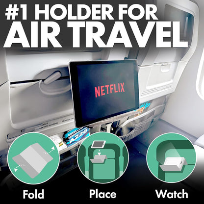 Flight Flap Airplane Phone Holder, Flexible Cell Phone Holder, Folding Cellphone Stand for Desk, Bed, Office, Treadmill - Airplane Gadgets for Long Travel Accessories - Plane Essentials (Silicone)
