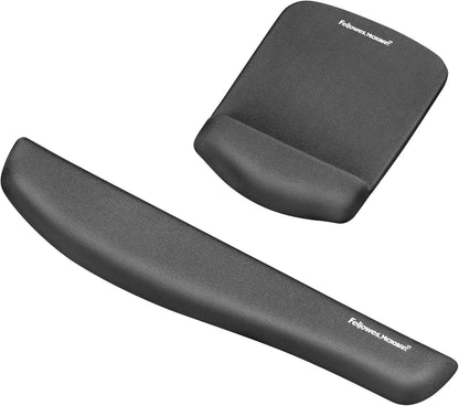 Fellowes PlushTouch Foam Keyboard Wrist Rest with MICROBAN - Black (9252101)