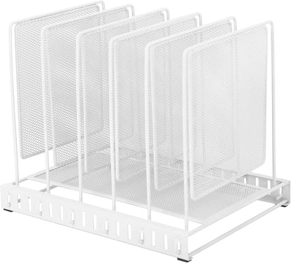 EASEPRES 5 Section Vertical Metal Mesh Desk File Organizer, Spacing Adjustable Upright Desktop Paper Mail Document Magazine Sorter Folder Holder for Workspace Office School Home, Black