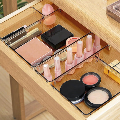 StorMiracle 16 PCS Drawer Organizer Set, 5 Varied Size Bathroom and kitchen Drawer cabinet organizer Trays, Clear Storage Bins for Makeup, Jewelry, Utensils and Gadgets
