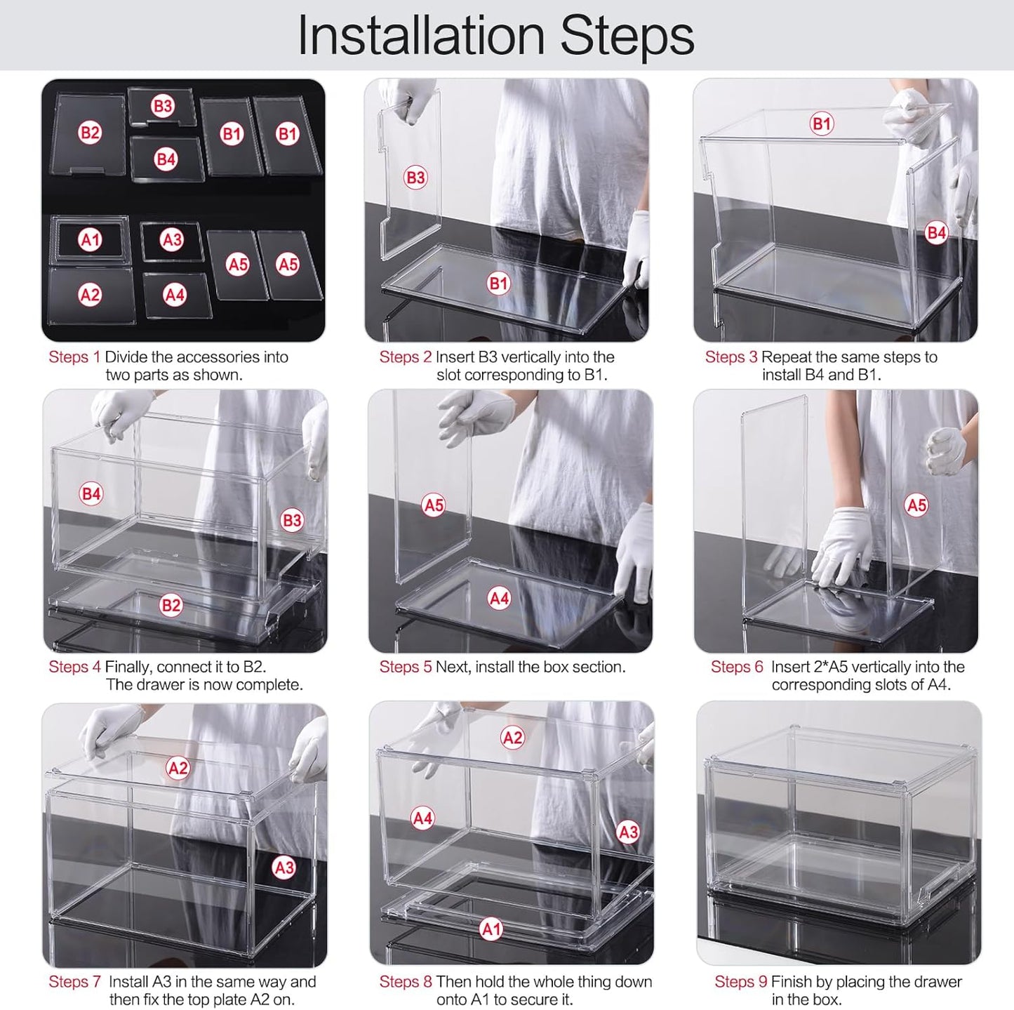 DILIBRA 2 Packs Large Stackable Storage Drawers, Plastic Clear Bathroom Make up Under Sink Drawer Organizers, Acrylic Bathroom Storage Bins for Cabinet Closet Office Kitchen Pantry Snacks Organization