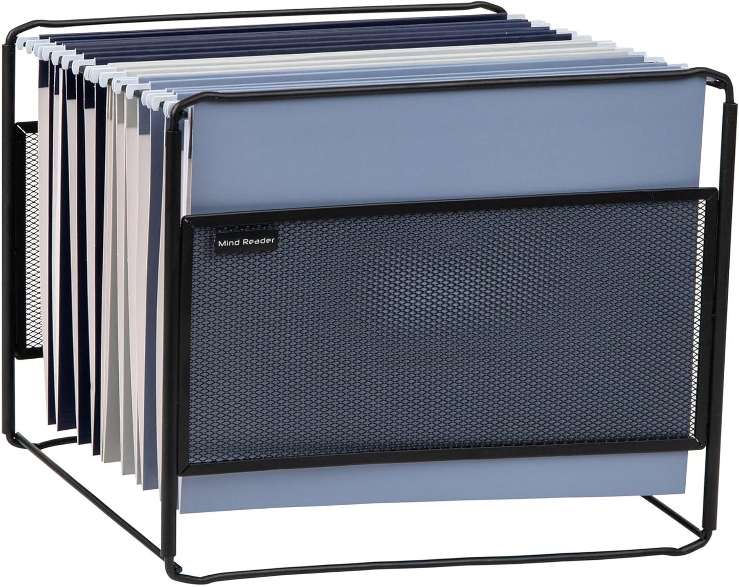 Mind Reader Hanging File Folder Organizer, Desktop Organizer, Storage, Office, Metal Mesh, Silver