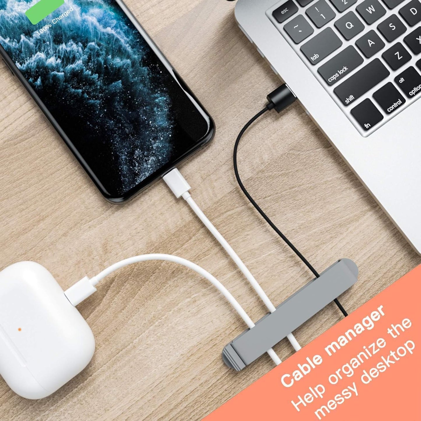 pzoz Cable Clips, 3 Pack Cord Organizer Charger Cable Management for Organizing Home Office Desk Phone Car Wire, Self Adhesive Cord Holders (Black)
