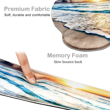 Ergonomic Mouse Pad with Wrist Rest and Keyboard Wrist Rest, Memory Foam Wrist Rest for Computer Keyboard, Easy Typing, Pain Relief, Mouse Pad Wrist Support for Gaming,Office, Laptop, Black Flower