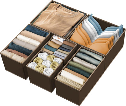 SIMPLE HOUSEWARE Foldable Drawer Organizer for Clothes/Underwear/Panty/Onesie Stocking Bin, Set of 12, Black