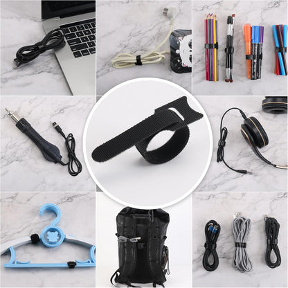 Nettbe 60 PCS 6 Inches Reusable Cable Ties, Adjustable Cord Straps Wire Organizer Cord Wrap and Hook Loop Cable Management