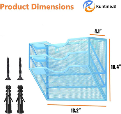 Kuntine.B Wall File Organizer Office Hanging Magazine Holder Wall File Organizer for Office Home (Black, 5 Tier)