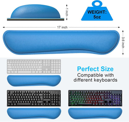 Dapesuom Enlarge Keyboard Wrist Rest, Cute Memory Foam Keyboard Wrist Cushion for Computer Desk Mats Support, Typing Pain Relief Ergonomic Mouse Pad Rests with Non-Slip Base for Gaming, Laptop, Purple