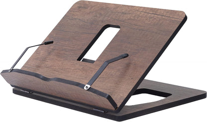 Vigo Wood Book Stand, Book Holder, Reading Stand, Cookbook Holder, Recipe Book Stand, Wooden Book Stands for Reading, Cookbook Stand for Kitchen, Book Holder for Reading in Bed (Walnut)
