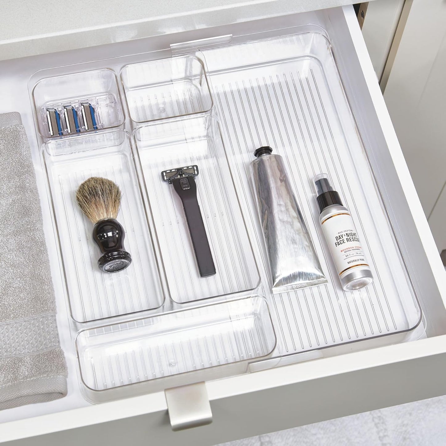 iDesign Expandable Makeup Drawer Organizer-Storage Cosmetics or Jewelry-Clear Tray