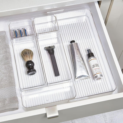 iDesign Expandable Makeup Drawer Organizer-Storage Cosmetics or Jewelry-Clear Tray