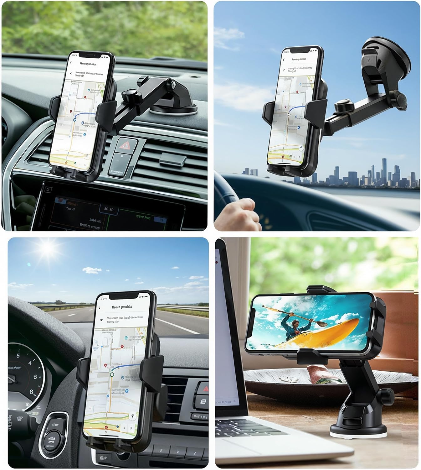 Foldable Phone Stand for Desk | Six Position Adjustable Folding Bracket for Cell Phone | Black Cellphone Holder for Desk & Smartphone Stand | Cellphone & Accessories for Men & Women