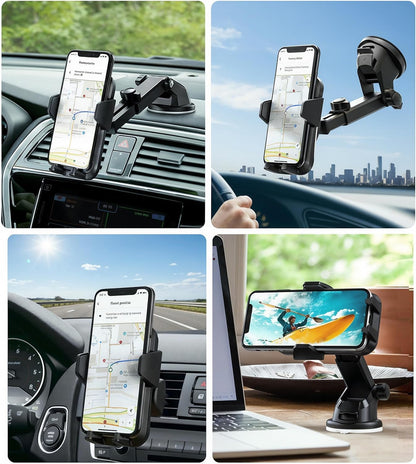 Foldable Phone Stand for Desk | Six Position Adjustable Folding Bracket for Cell Phone | Black Cellphone Holder for Desk & Smartphone Stand | Cellphone & Accessories for Men & Women