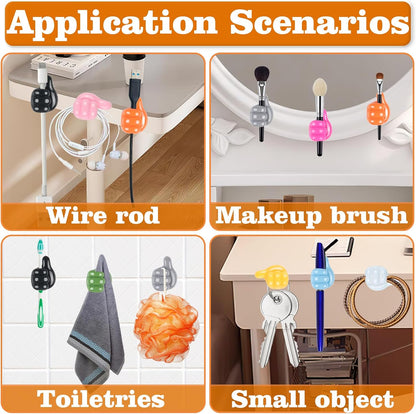36 Pcs Pencil Holder for Desk Kids, Self Adhesive Adhesive Cable Clips, Silicone Thumbs Up Outdoor Command Hooks for Cords, Wall, Keys