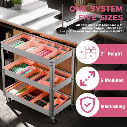 10 PCS Tool Box Drawer Organizers, Large & Medium Tool Trays for Tool Box Organization, Tool Organizers and Storage for Garage and Rolling Tool Chest
