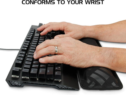 ENHANCE Keyboard Wrist Rest - Keyboard Wrist Support with Memory Foam Pad and Premium Anti-Fray Stitching - Fits Full Size Boards Helps with Pain for PC, Laptop, Office Typing - Galaxy