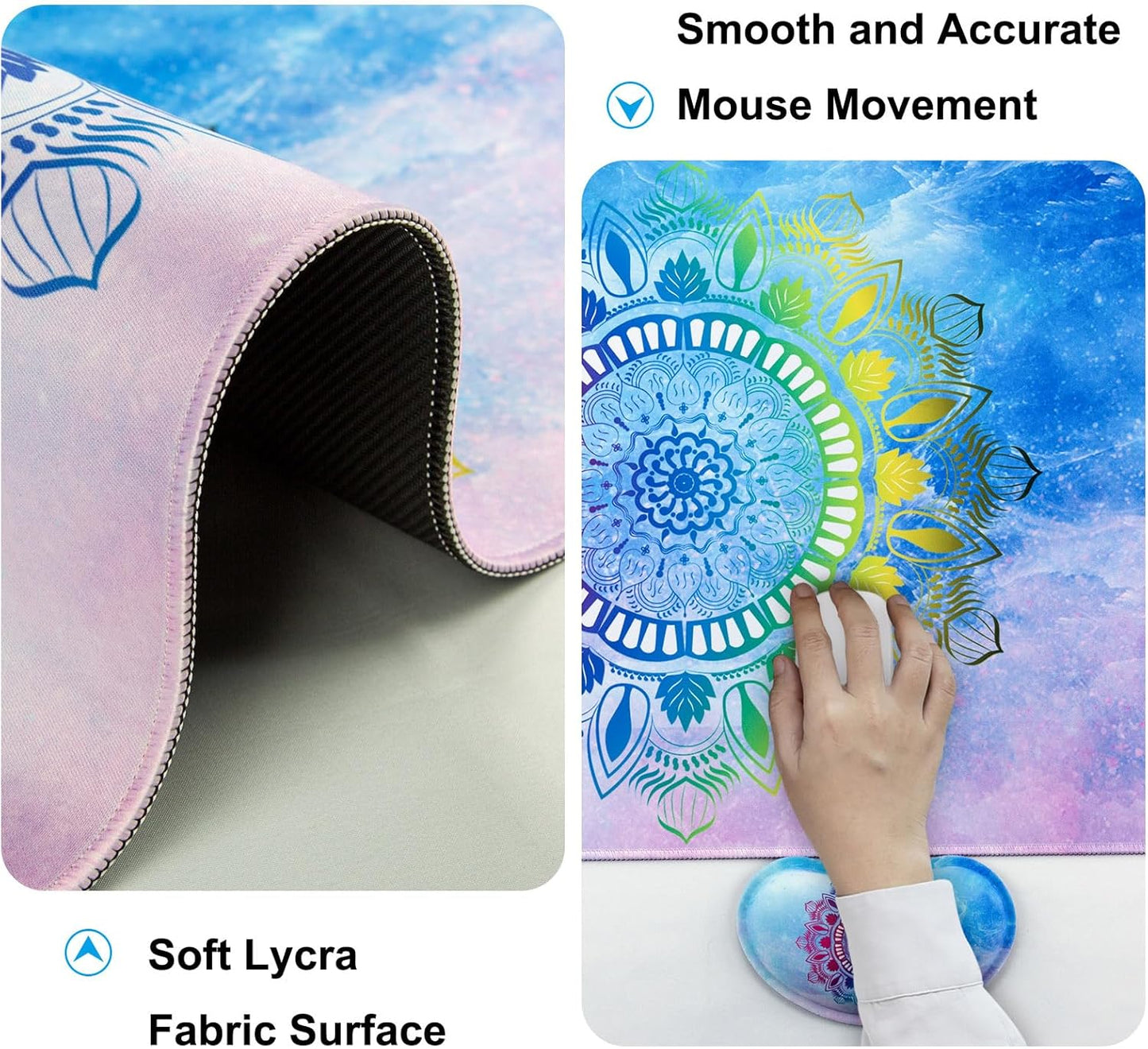 Keyboard Wrist Rest + Mouse Pad with Wrist Support + Desk Mat + Coaster 4 in 1 Set, XXL Large Gaming Mousepad Cute Ergonomic Mouse Pads for Desk Computer Laptop Office Decor-Beach