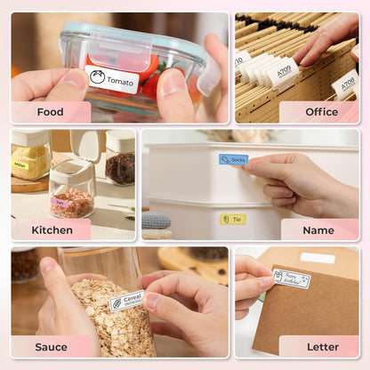 Nelko Label Maker Machine with Tape, P21 Bluetooth Label Printer, Wireless Mini Label Makers with Multiple Templates for School Office Home, White