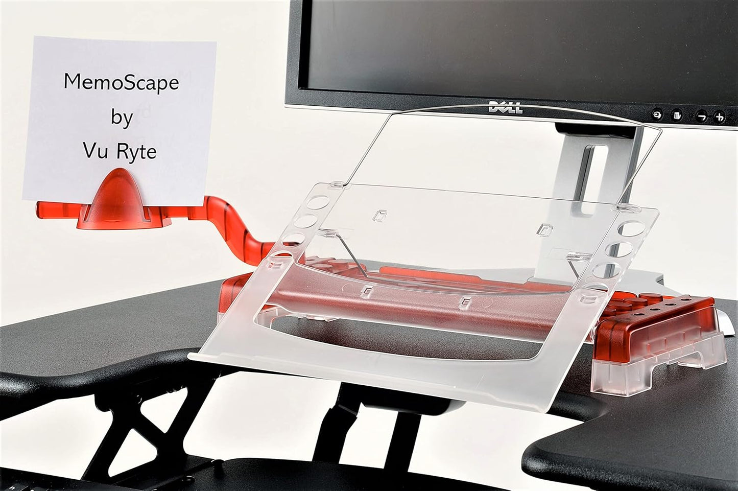 MemoScape Adjustable in-Line Document Holder for Typing | Reduces Neck Strain, Improves Focus, Boosts Desk Organization, and Workflow | Paper Holder Stand for Desk and Home Office - Black (VUR 2060)