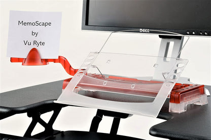 MemoScape Adjustable in-Line Document Holder for Typing | Reduces Neck Strain, Improves Focus, Boosts Desk Organization, and Workflow | Paper Holder Stand for Desk and Home Office - Black (VUR 2060)