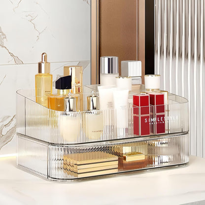 Stackable Cosmetics Organizer Drawers, Bathroom Vanity Makeup Organizers and Storage, Ideal for Desk and Dresser Countertops, Great for Palette, Skincare, Lipsticks, Nail Care. Green