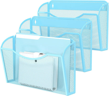 MINDEPOT Wall File Organizer,Hanging Wall Mounted File Folder Binder Holder Mail Organizer for Office,Home and School Supplies