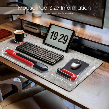 Ospelelf Mouse Pad with Wrist Rest and Ergonomic Gel Keyboard Hand Wrist, Support for Typing Gaming, Relieve Wrist Pain, Cool & Easy to Clean, for Office, Programmer, Home Computer Use, Pink
