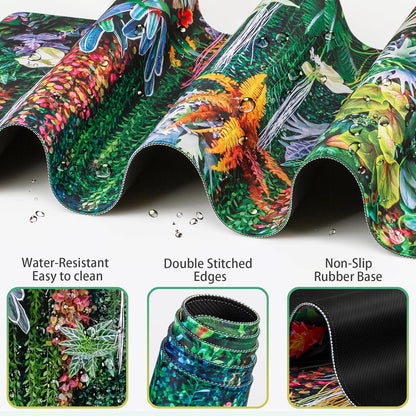 Desk Mat, Large Gaming Mouse Pad with Wrist Rest, 4in1 XXL Mousepad+Keyboard Wrist Rest+Mouse Pad Wrist Support+Cup Coaster Set Ergonomic Floral Computer Desk Arm Wrist for Decor Home Office Women