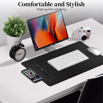 Green Desk Pad and Keyboard Wrist Rest, 3in1 Mousepad + Keyboard Wrist Rest+Mouse Wrist Rest for Home Office Table Computer Cover. (31.5×15.7,Green)