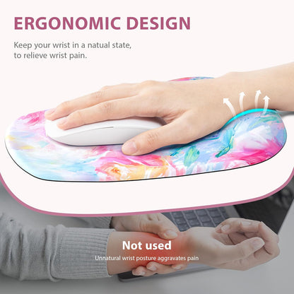 Ospelelf Wrist Rest for Keyboard and Mouse Ergonomic Mouse Pad with Wrist Support Memory Foam Wrist Rest for Computer Keyboard,3-in-1 Gel Mouse and Keyboard Pad for Office Geometry Green