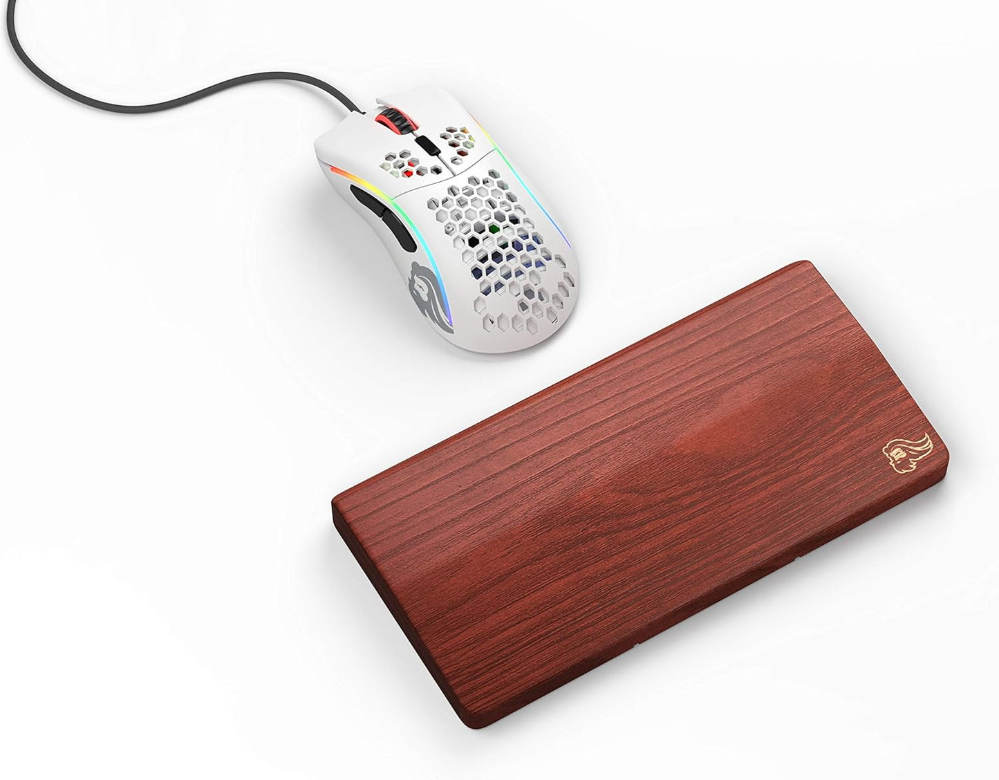 GLORIOUS Gaming Wooden Keyboard Wrist Rest (Compact) - White Ash Wood, Medium-Coarse Grain, Smooth Surface, Sweat & Oil Resistant, Easy Clean, Anti-Slip Rubber Base, 13" x 4" x 0.79" - Onyx