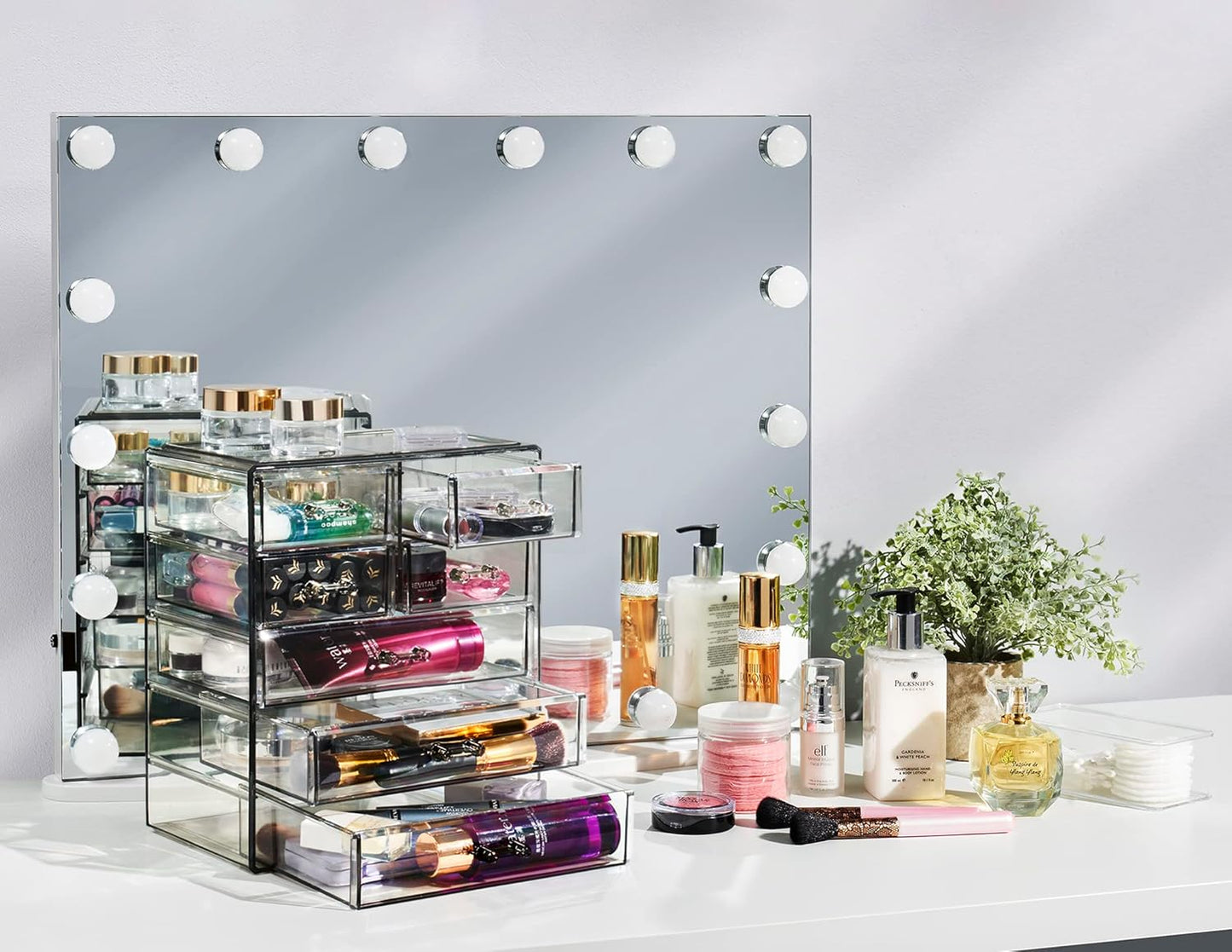 Sorbus Acrylic Makeup Organizer Set, 6-Drawer Vanity & Countertop Cosmetic Storage with Small & Wide Drawers, Clear Makeup Storage for Brushes, Lipsticks, Jewelry – Holiday Gift for Women & Teens