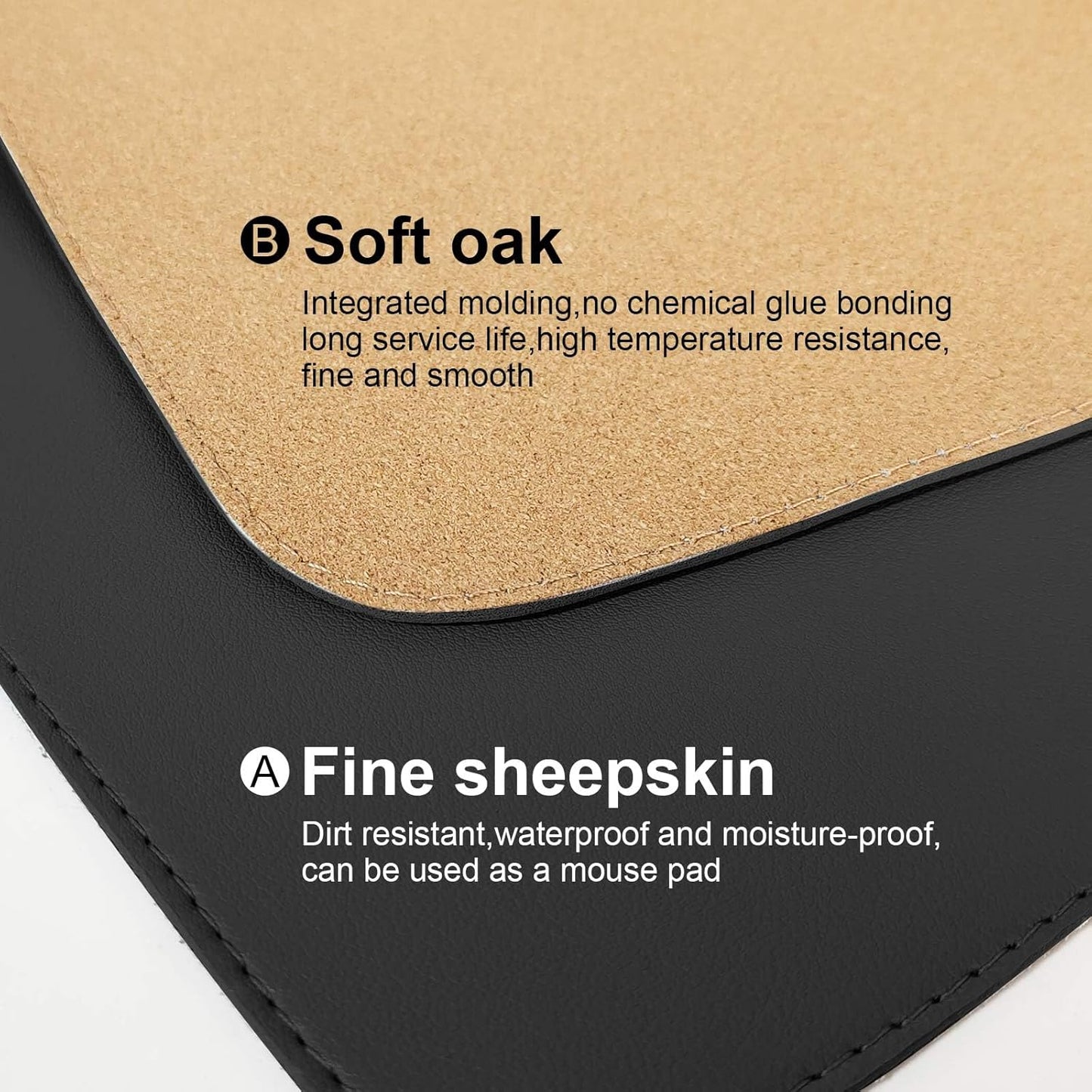 DAWNTREES Dual Sided Desk Mat,Leather Desk Pad,Cork Desk Mat Protector,with PU Leather Valet Tray Organizer,Large Mouse Pad,Desk Writing Pad for Office and Home(Dark Green 31.5"x15.8")