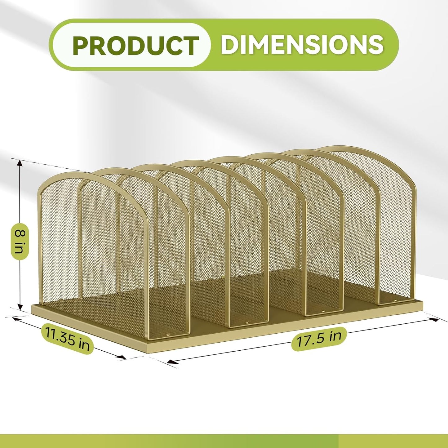 MINDEPOT Desk File Organizer 7 Sections Upright Mesh File Sorter Organizer for Desk, Office Organization File Holder for Home, Office & Classroom (Black, 1Pack)
