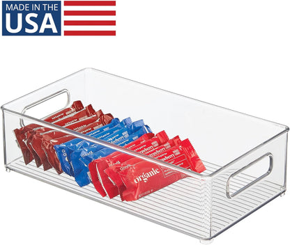 iDesign Stackable Fridge Bin - Storage Bin for Freezer or Pantry, Set of 2, Clear, Made in USA