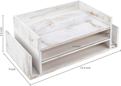 MyGift 2-Tier Premium Clear Acrylic Desk Letter Tray Organizer, A4 Size 2 Tier Document Organizer Desktop File Paper Holder Rack for Home and Office