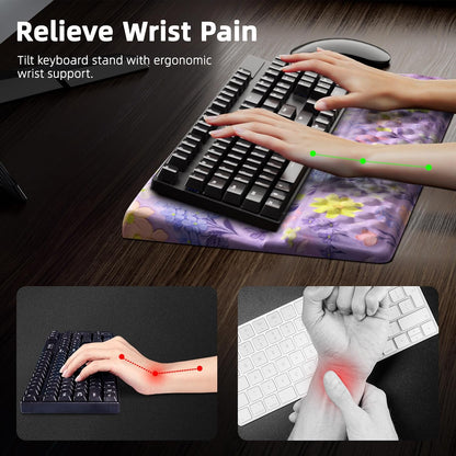 Ospelelf Keyboard Wrist Rest, Comfortable Ergonomic Keyboard Stand Riser Holder for Office Home