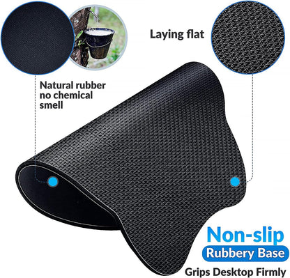 Gimars Elongate Smooth Lycra Fabric Ergonomic Mouse Pad Wrist Support, Gel Memory Foam Cushion Set Keyboard Wrist Rest Support, Pain Relieve for Computer, Laptop, Office, School, Home, Gaming, Black