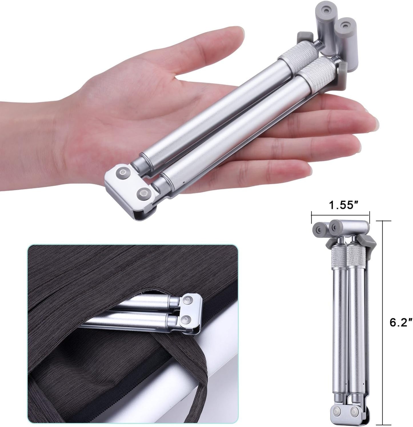 Portable Laptop Stand, Adjustable Laptop Stand for MacBook Pro, Aluminum Desk Foldable Compact Universal Computer Cooling Stand for 12 13 15 17 inch