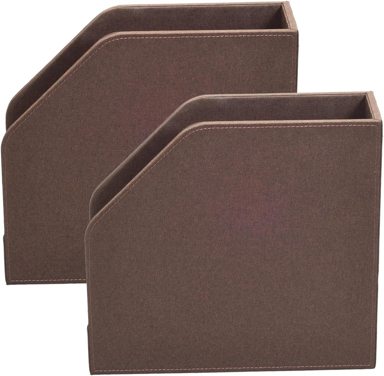 MobileVision Bamboo Vertical File Folder Holder & Office Product Organizer, Store Files, Magazines, Notepads, Books and more, 2 Pack Combo Set