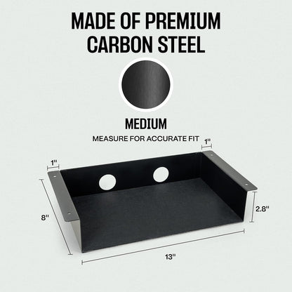 Under Desk Drawer Slide Out Attachment - Carbon Steel Undermount Table Drawer with Cable Management, Pull Out Add-On Storage for Office & Standing Desks (13" x 8" x 2.8")