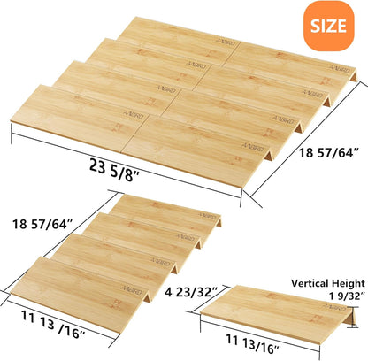 AMBIRD Spice Drawer Organizer, 4 Tier-2 Set Clear Spice Rack Tray Expandable From 11'' to 22'', Seasoning Organizer with non-slip tape for Kitchen, Cabinet, Drawers, Countertop(JARS NOT INCLUDED)