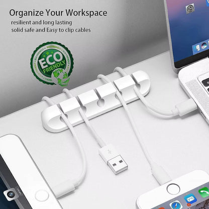 Oakridge™ Cable Organizer Clips with Strong 3M Adhesive – Silicone Desk & Car Wire Holders for USB, Charger Cables & Earphones – Multi-Slot (7-5-3-3-1)