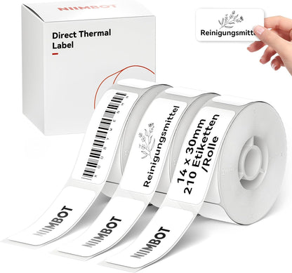 NIIMBOT D11 Label Tape D110 Label Maker Papers 3Rolls Cable Labels, Self-Adhesive Labeling Tape 0.47" X 4.29" (12 X 109mm) Cable Label Refills for Home Office Circuit Box, 195 Labels/3Rolls, White