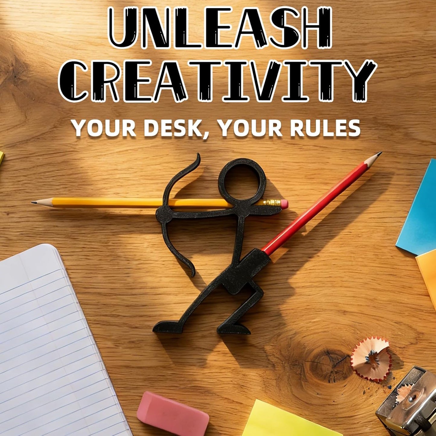 Funny Archer Pencil Holder, 3D Pen Desk Decor Cool Office Desk Organizer for Pencils Pens Creative Office Display Decorations (Archer)