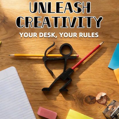 Funny Archer Pencil Holder, 3D Pen Desk Decor Cool Office Desk Organizer for Pencils Pens Creative Office Display Decorations (Archer)