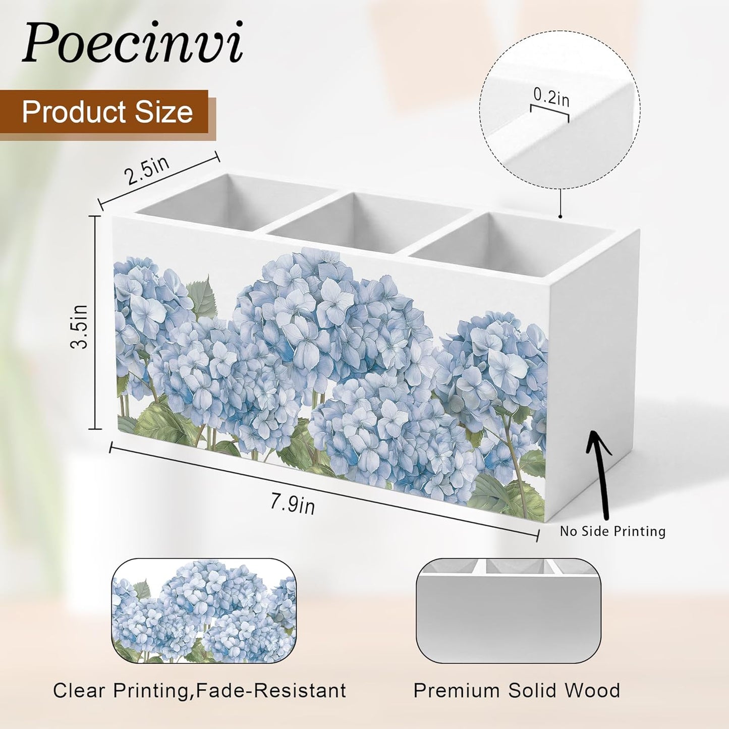Blue Coquette Bow Pen Holder for Home Office Desk, Girly Office Decor, Preppy Blue Ribbon Bow Aesthetic Wooden Box Sign Pencil Holder for Desk Shelf Organizer