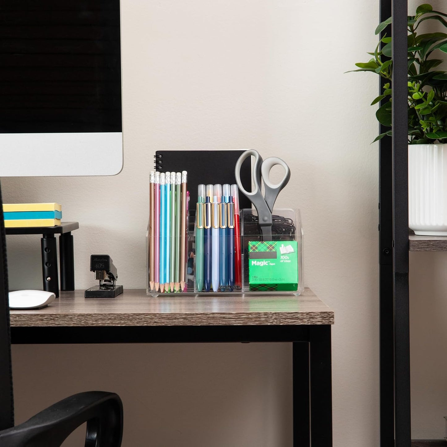 Mind Reader Paper Tray, Desktop Organizer, File Storage, Modern, Office, Acrylic, Clear