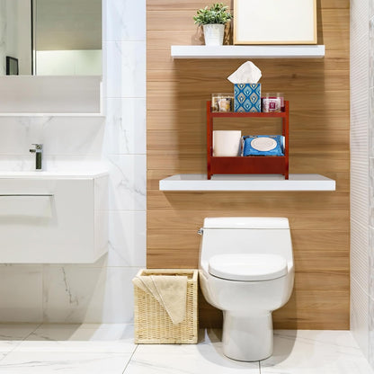 Sorbus Bamboo Bathroom Counter Organizer – 2-Tier Shelf with Hidden Drawer for Vanity, Matcha Station, Bathroom Sink Organizer Countertop, Kitchen & Office Storage (13″ L x 6.5″ W x 12.6″ H)