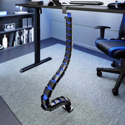 ARES WING Under Desk Cable Management Spine, Magnetic Vertebrae Cable Management for Standing Desk, Length Adjustable Cord Organizer with 20 Modular Vertebrae for Office and Gaming Desks, Red